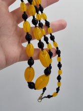 Load image into Gallery viewer, 1930s Art Deco Bright Orange and Black Glass Necklace
