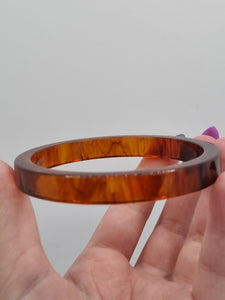 1940s Inky Root Beer Flat Cut Bakelite Bangle