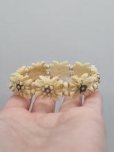 Load image into Gallery viewer, 1940s Carved Cream Tourist Edelweiss Bracelet
