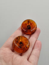 Load image into Gallery viewer, 1940s Thick Inky Torty Bakelite Clip Earrings

