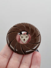 Load image into Gallery viewer, 1940s Chocolate Brown Bakelite Circle Dress Clip
