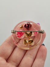 Load image into Gallery viewer, 1940s Pink Rose Reverse Carved Lucite Brooch
