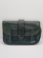 Load image into Gallery viewer, 1940s Dark Green Leather Clutch Bag
