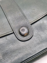 Load image into Gallery viewer, 1940s Dark Green Leather Clutch Bag
