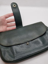 Load image into Gallery viewer, 1940s Dark Green Leather Clutch Bag
