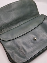 Load image into Gallery viewer, 1940s Dark Green Leather Clutch Bag
