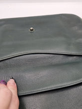 Load image into Gallery viewer, 1940s Dark Green Leather Clutch Bag
