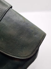 Load image into Gallery viewer, 1940s Dark Green Leather Clutch Bag

