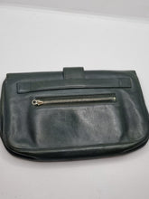 Load image into Gallery viewer, 1940s Dark Green Leather Clutch Bag

