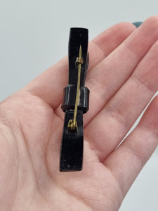 1930s Art Deco Celluloid 3D Bow Brooch