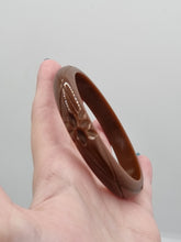 Load image into Gallery viewer, 1940s Carved Chocolate Brown Bakelite Bangle
