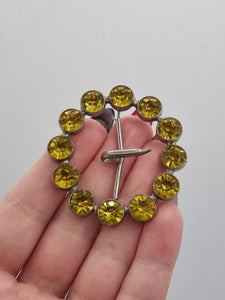 1930s Orange Open Back Glass Buckle
