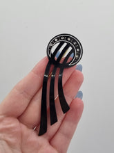 Load image into Gallery viewer, 1930s Deco Black Rhinestone Celluloid Flash Pin
