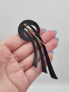 1930s Deco Black Rhinestone Celluloid Flash Pin