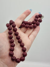 Load image into Gallery viewer, 1930s Chunky Burgundy Glass Knotted Necklace
