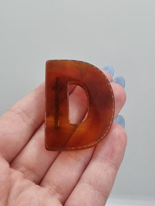 1940s Iced Tea Bakelite D Brooch
