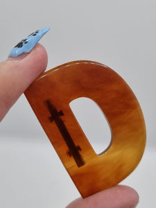 1940s Iced Tea Bakelite D Brooch