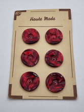 Load image into Gallery viewer, 1940s Deadstock Carded Dark Red Marbled Buttons
