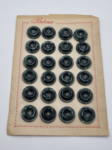 1940s Deadstock Carded Dark Green Marbled Buttons