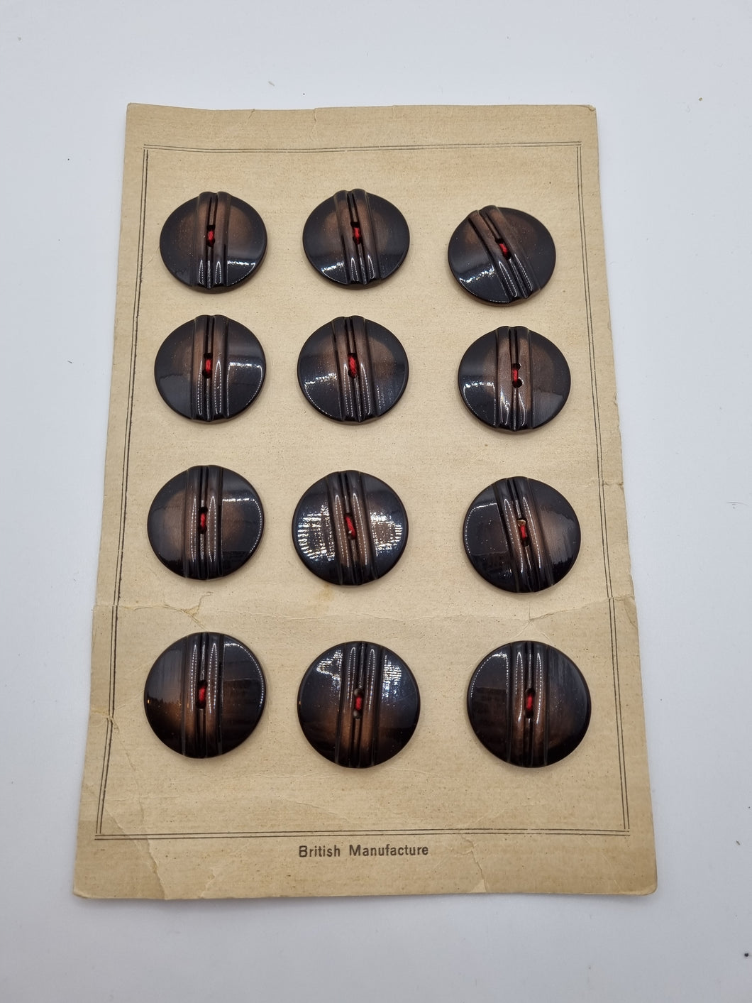 1940s Deadstock Carded Black and Brown Buttons