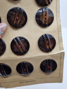 1940s Deadstock Carded Black and Brown Buttons