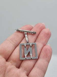 1930s Art Deco Initial N Brooch