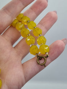 1930s/1940s Marmalade/Yellow Glass Beaded Necklace