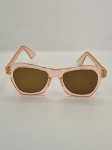 1940s Peachy Pink Sunglasses With Brown Lenses