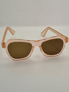 1940s Peachy Pink Sunglasses With Brown Lenses