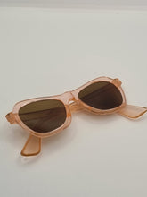 Load image into Gallery viewer, 1940s Peachy Pink Sunglasses With Brown Lenses
