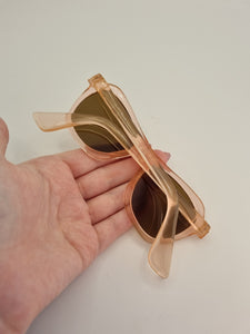 1940s Peachy Pink Sunglasses With Brown Lenses