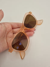 Load image into Gallery viewer, 1940s Peachy Pink Sunglasses With Brown Lenses
