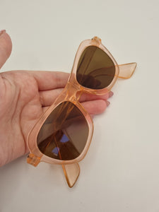1940s Peachy Pink Sunglasses With Brown Lenses