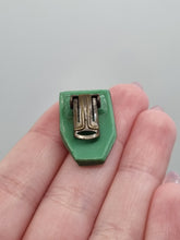 Load image into Gallery viewer, 1930s Deco Green Glass Dress Clip
