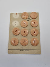 Load image into Gallery viewer, 1940s Deadstock Carded Peach Buttons
