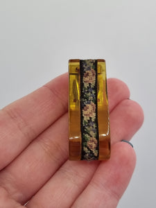 1940s Apple Juice Bakelite and Petit Poine Chunky Dress Clip
