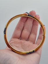 Load image into Gallery viewer, 1920s/1930s Carved Painted Flower Upper Arm Bangle
