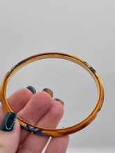 Load image into Gallery viewer, 1920s/1930s Carved Painted Flower Upper Arm Bangle

