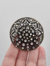 Load image into Gallery viewer, 1930s Czech Clear Glass Filigree Brooch
