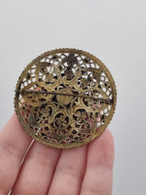 Load image into Gallery viewer, 1930s Czech Clear Glass Filigree Brooch
