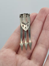 Load image into Gallery viewer, 1930s Art Deco Arrow Glass Metal Dress Clip
