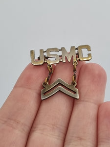 1940s World War Two USMC Stamped Sterling Silver Sweetheart Brooch