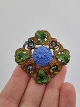 Load image into Gallery viewer, 1930s Czech Multicoloured Glass Brooch
