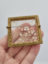 Load image into Gallery viewer, 1930s/1940s French? Reverse Carved Lucite and Metal Brooch
