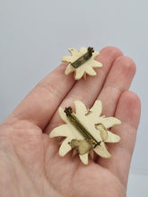 Load image into Gallery viewer, 1940s Carved Edelweiss Brooch Set
