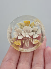 Load image into Gallery viewer, 1940s White Reverse Carved Lucite Brooch
