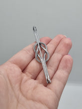 Load image into Gallery viewer, 1930s Art Deco Silver Tone Reef Knot Tie Pin
