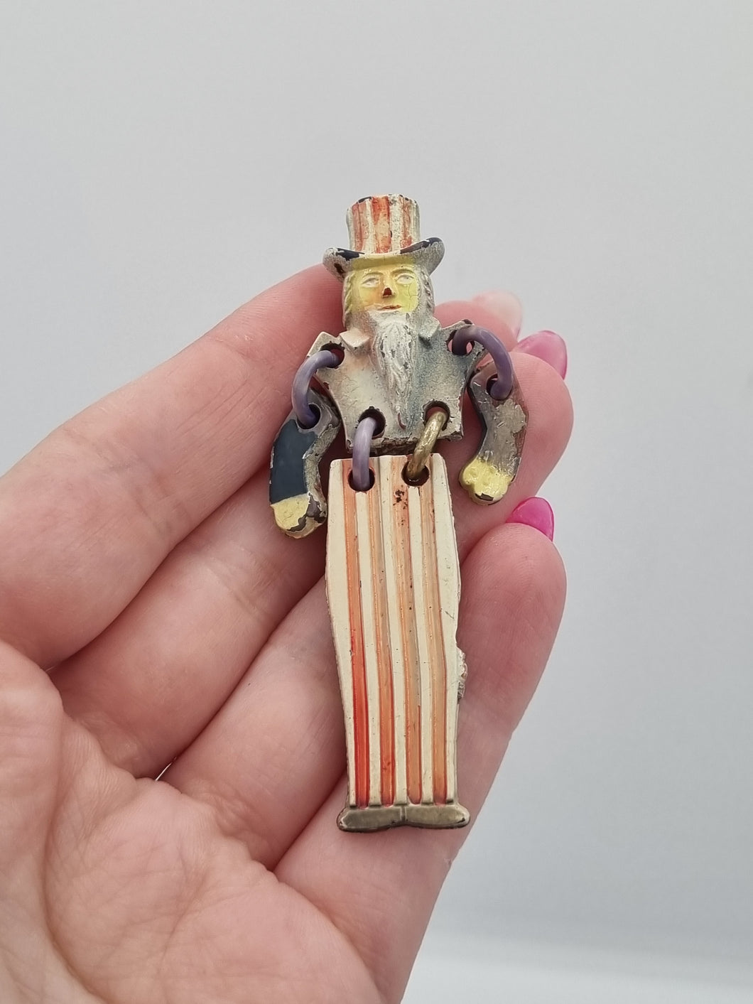 1940s World War Two Extremely Rare Uncle Sam Buddy Brooch