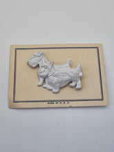 Load image into Gallery viewer, 1940s Deadstock White Celluloid Dog Brooch
