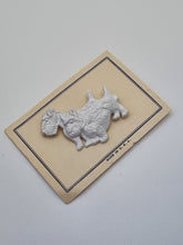 Load image into Gallery viewer, 1940s Deadstock White Celluloid Dog Brooch
